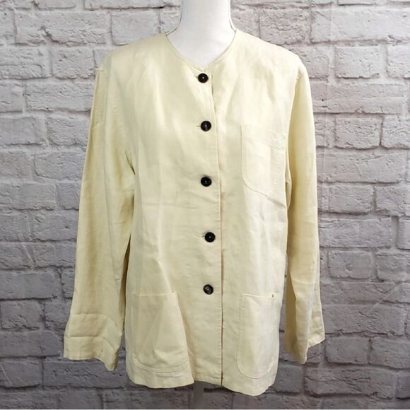 LT Sport Women's Ivory Linen Jacket - Picture 1 of 8